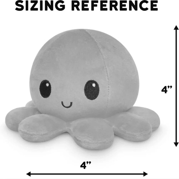TeeTurtle - The Original Reversible Octopus Plushie - Angry Light Pink + Furious - Picture 2 of 6